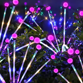 4Pack Sončne Firefly Luči na Prostem Nepremočljiva Krajine Svetlobe Vrt Dvorišče, Dekoracijo Sončev Veter Swing Vzdušje Barvo Svetilke