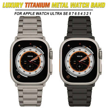 Luksuzni Titana Band Za Apple Watch Ultra 49 MM 45 MM 41MM 40 MM Smartwatch Band Zapestnica Za iWatch Serije 8 7 6 5 3 4 2 SE 44 mm